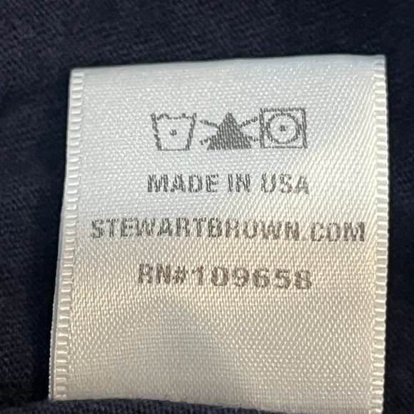 Stewart + Brown Navy Blue Organic Cotton Wrap Dress M - Picture 5 of 6